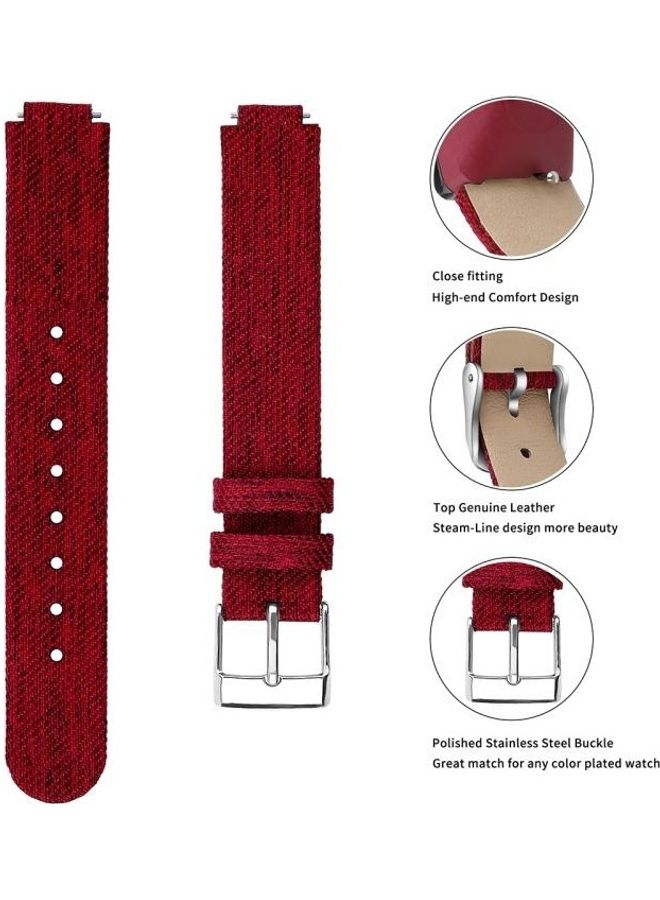 بي جي إم سوار بديل من قماش الكانفاس لساعة فيتبيت إنسباير HR أحمر - Image 2