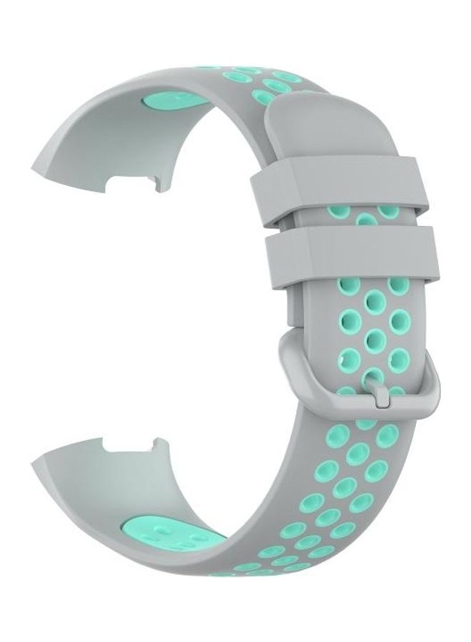 BGM Two Colours Silicone Replacement Strap Watchband For Fitbit Charge 4/3/3 SE Watch Grey - Image 2