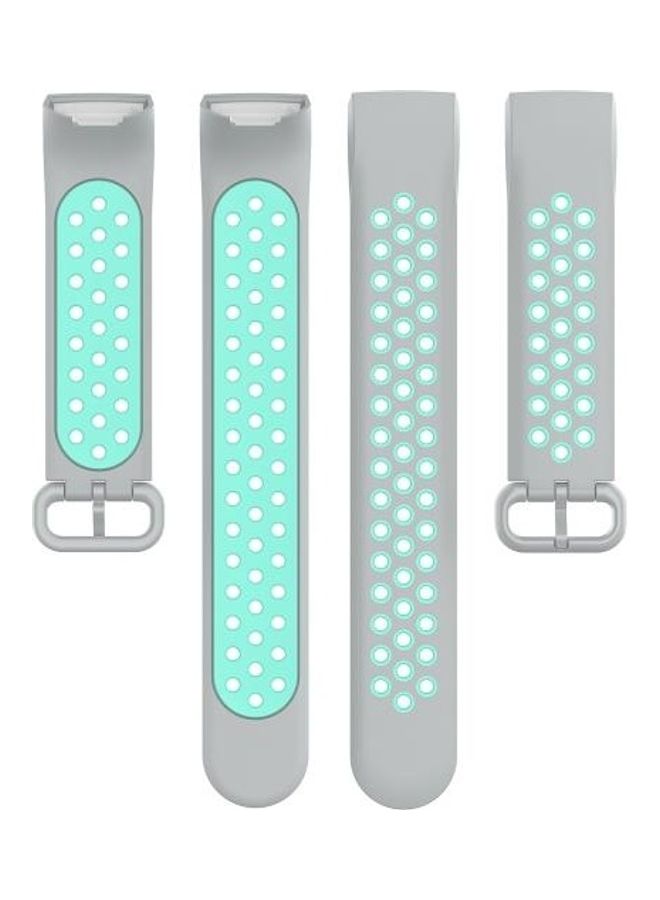 BGM Two Colours Silicone Replacement Strap Watchband For Fitbit Charge 4/3/3 SE Watch Grey - Image 4