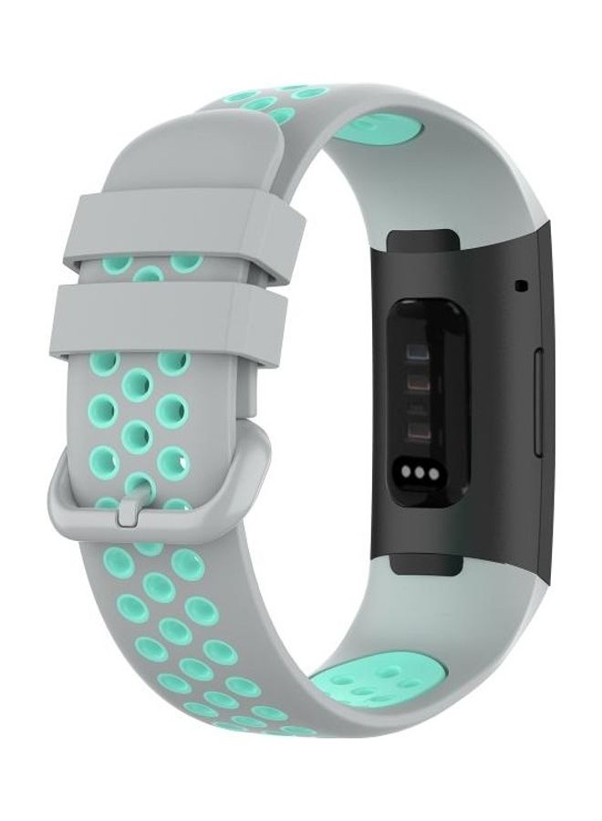 BGM Two Colours Silicone Replacement Strap Watchband For Fitbit Charge 4/3/3 SE Watch Grey - Image 5