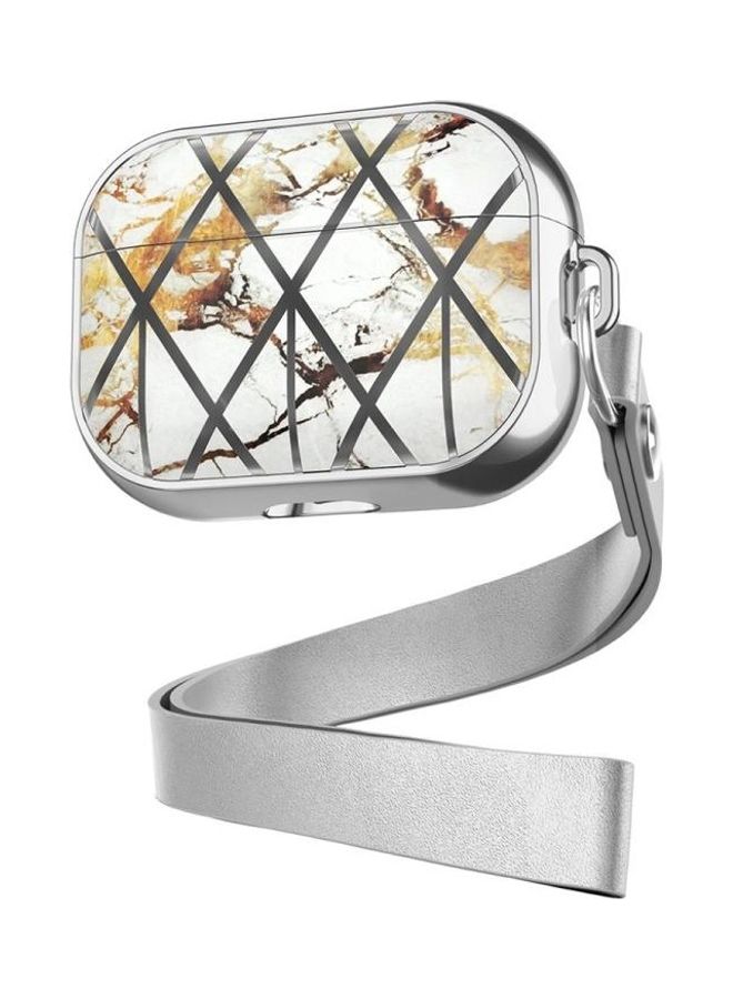 BGM Electroplated Printed TPU Earphone Protective Case with Lanyard For AirPods Pro Multicolour  - Image 1