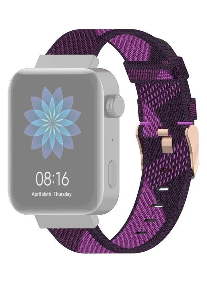 BGM 18mm Stripe Weave Nylon Wrist Strap Watch Band For Xiaomi Mi Watch And Garmin Vivomove 3s / Vivoactive 4s Purple - Image 1