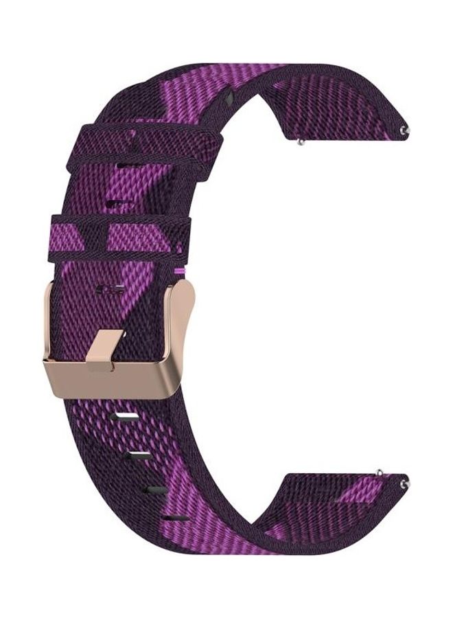 BGM 18mm Stripe Weave Nylon Wrist Strap Watch Band For Xiaomi Mi Watch And Garmin Vivomove 3s / Vivoactive 4s Purple - Image 3