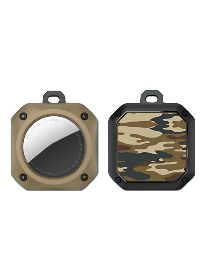 BGM - 2-Piece Positioning Tracker Anti-Drop Anti-Lost Protective Case For Apple Apple AirTag Brown - Image 1