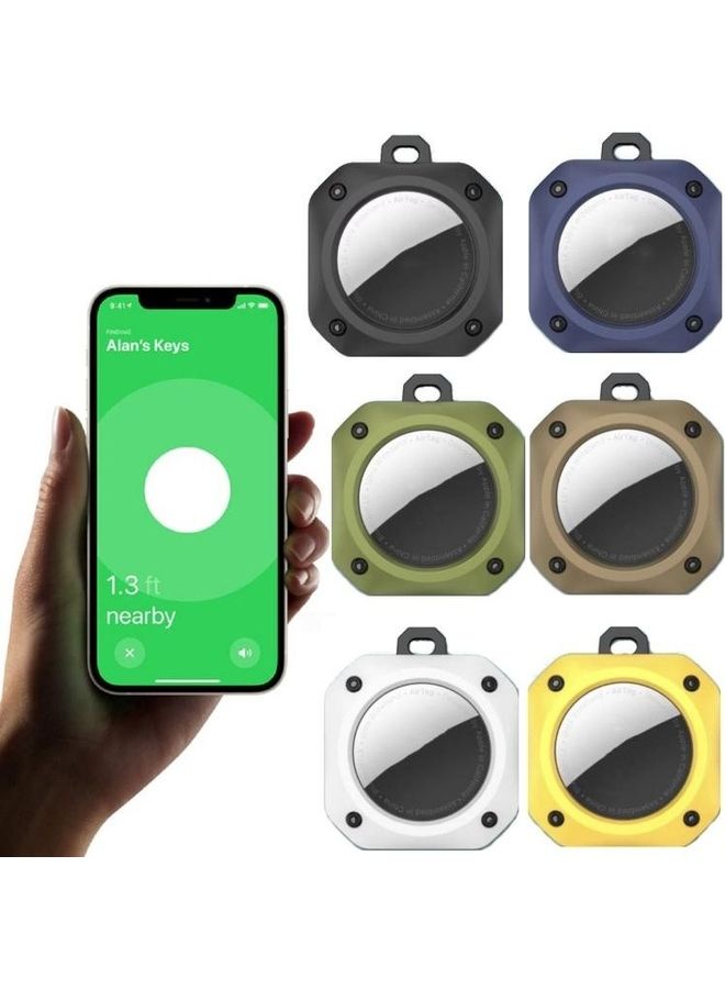 BGM - 2-Piece Positioning Tracker Anti-Drop Anti-Lost Protective Case For Apple Apple AirTag Brown - Image 1