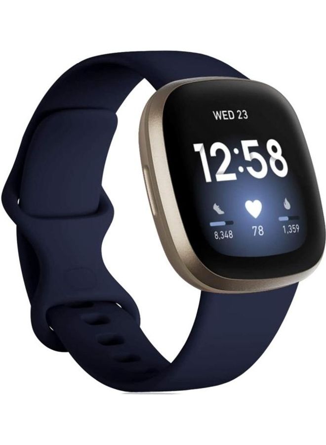 BGM Silicone Replacement Watchband Strap For Fitbit Versa 3/Sense- S Midnight Blue - Image 2