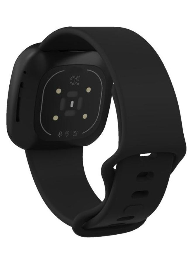 BGM Silicone Replacement Watchband Strap For Fitbit Versa 3/Sense- S Midnight Blue - Image 3