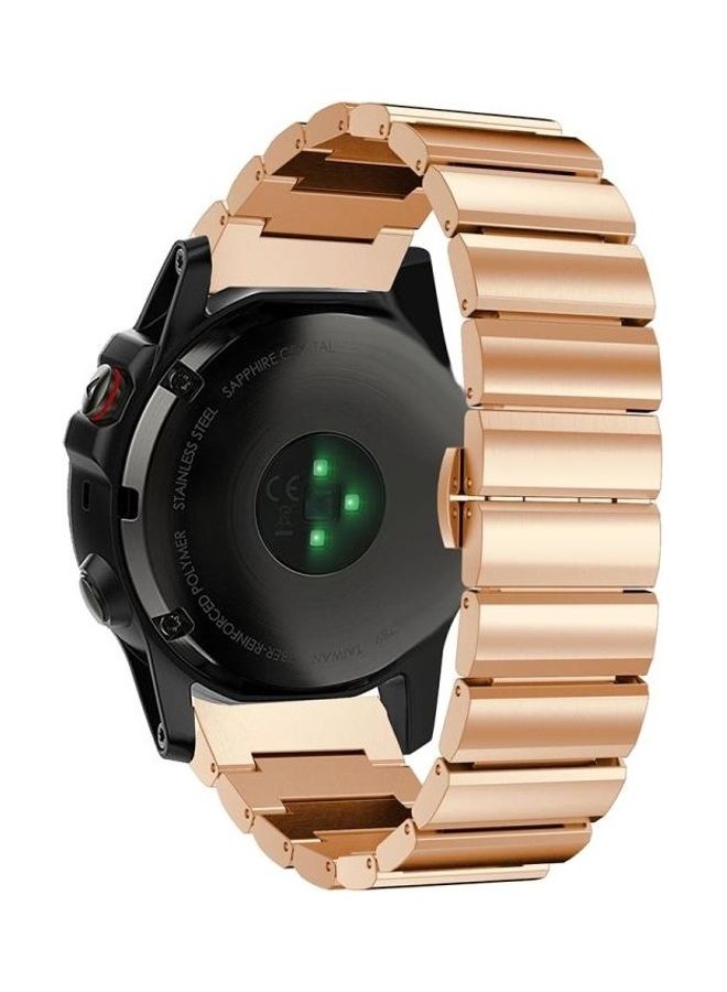 BGM Stainless Steel Strap For Garmin Fenix 6X Rose Gold - Image 2