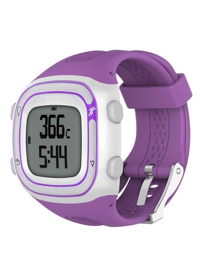 BGM Silicone Sport Wrist Strap For Garmin Forerunner 10 / 15 Purple - Image 1