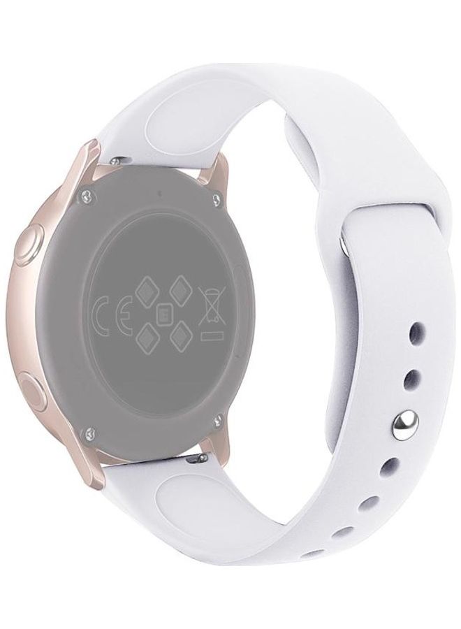 BGM Solid Colour Silicone Wrist Strap Watchband For Samsung Galaxy Watch Active2 White - Image 3