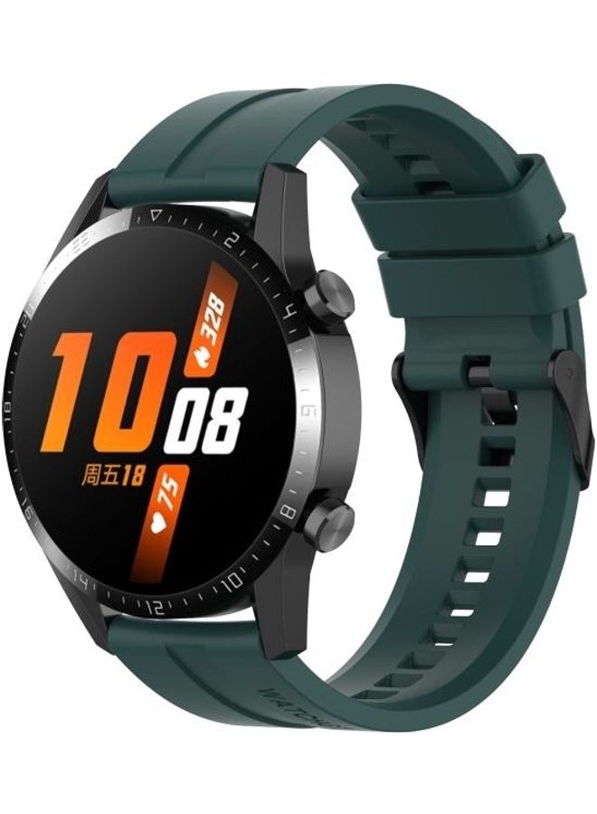 BGM Silicone Replacement Wrist Strap Watchband with Buckle For Huawei Watch GT 2 46mm Green - Image 4