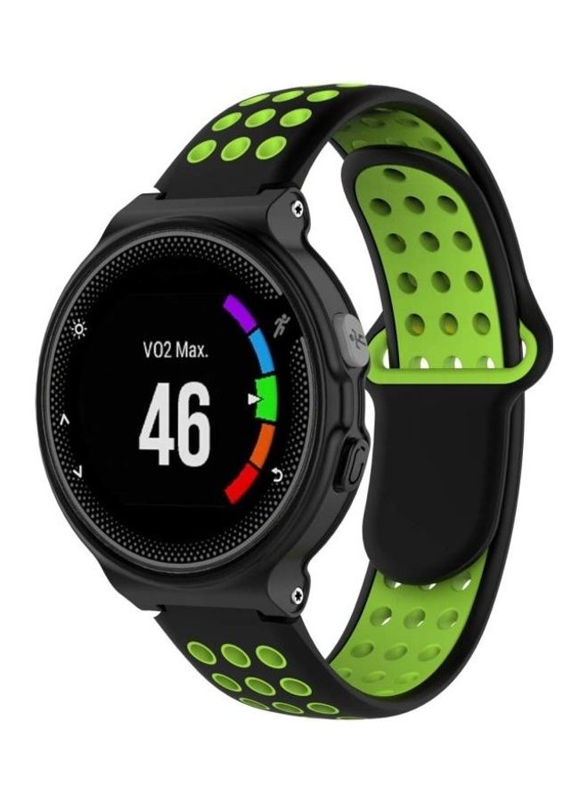 BGM Replacement Double Colour Silicone Sport Wrist Strap For Garmin Forerunner 220/Approach S5/S20 Black/Green - Image 1