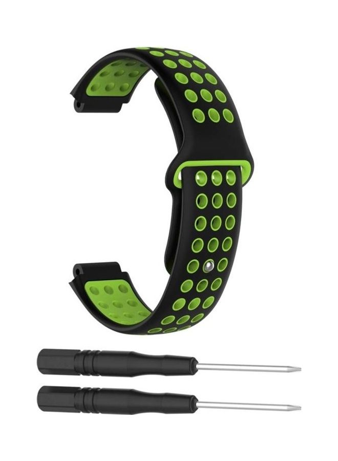 BGM Replacement Double Colour Silicone Sport Wrist Strap For Garmin Forerunner 220/Approach S5/S20 Black/Green - Image 2