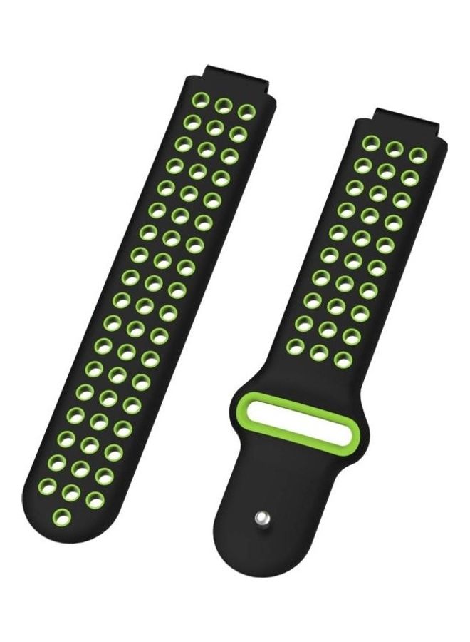 BGM Replacement Double Colour Silicone Sport Wrist Strap For Garmin Forerunner 220/Approach S5/S20 Black/Green - Image 3
