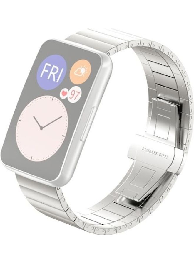 BGM For Huawei Watch Fit Bamboo Joint Replacement Strap Watchband Silver - Image 1