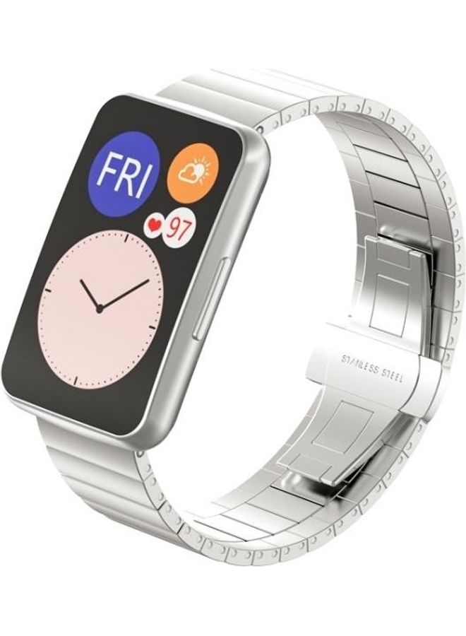 BGM For Huawei Watch Fit Bamboo Joint Replacement Strap Watchband Silver - Image 2