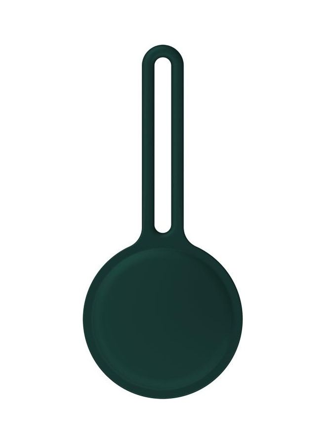 BGM - Shockproof Anti-Scratch Silicone Soft Case with Hanging Strap For Apple AirTag Deep Green - Image 1