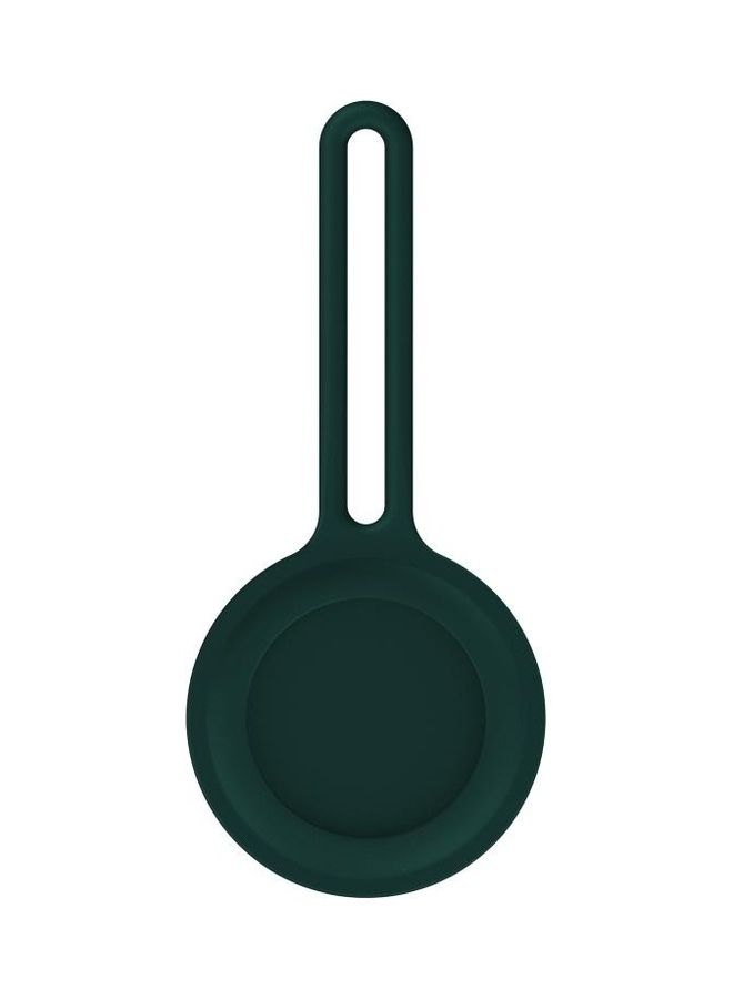 BGM - Shockproof Anti-Scratch Silicone Soft Case with Hanging Strap For Apple AirTag Deep Green - Image 1