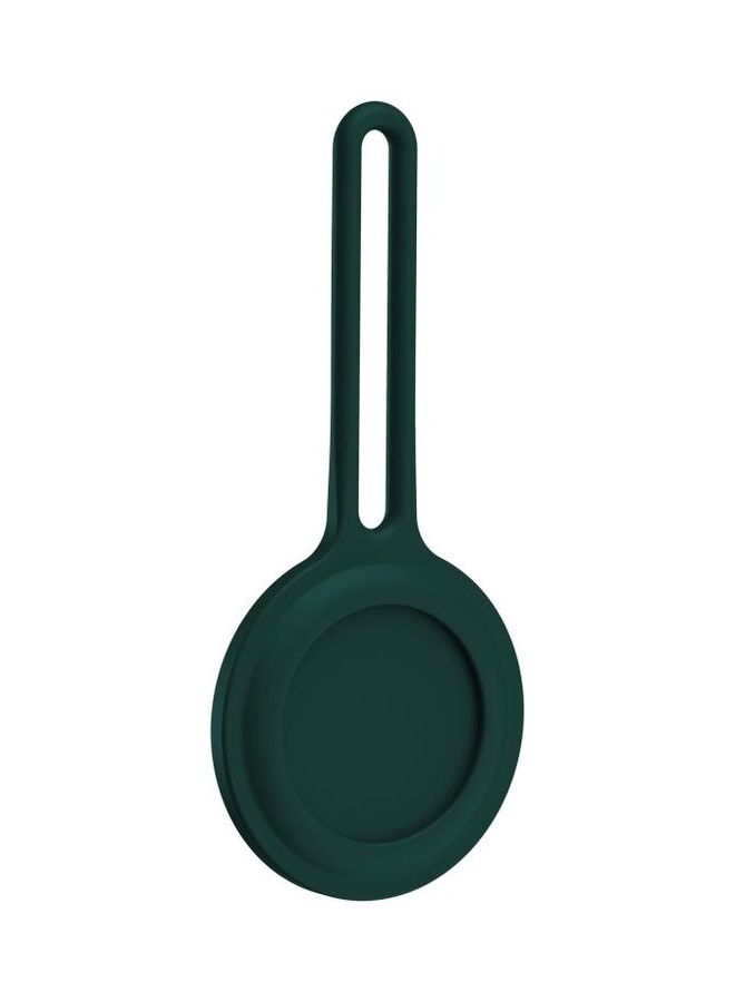 BGM - Shockproof Anti-Scratch Silicone Soft Case with Hanging Strap For Apple AirTag Deep Green - Image 1