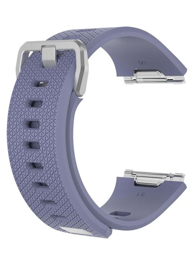 BGM Herringbone Texture Silicone Replacement Wrist Strap Watchband with Buckle For Fitbit Ionic Light Grey - Image 1