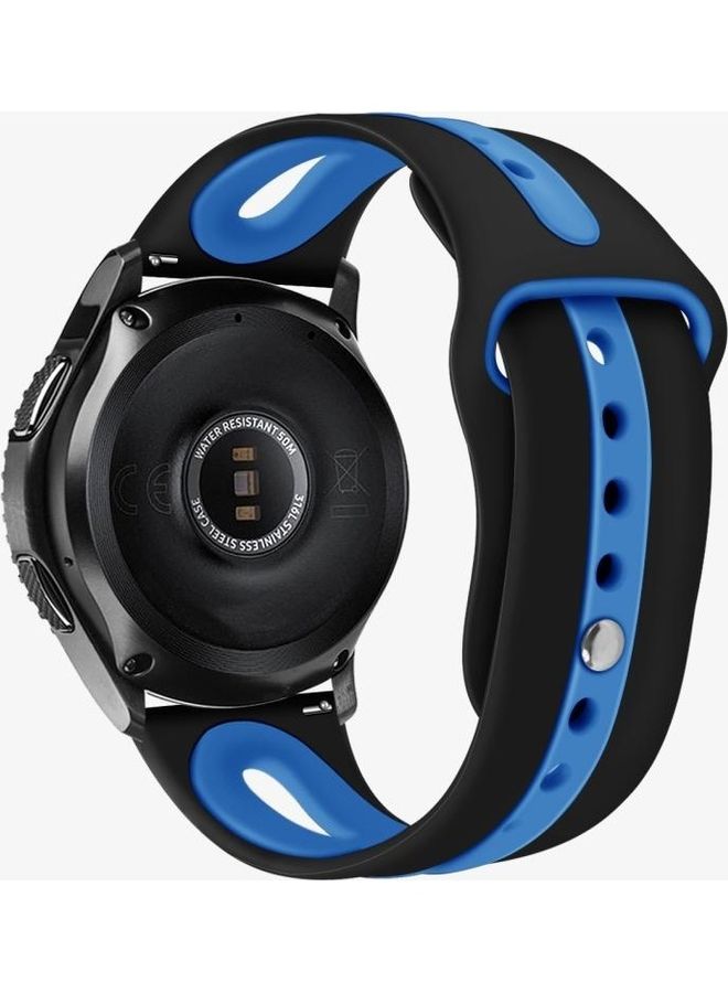 BGM Two-Tone Silicone Open Strap For Samsung Galaxy watch 46mm Black - Image 1