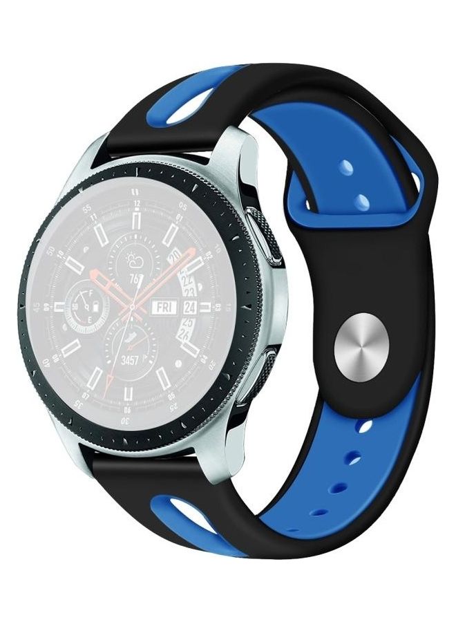 BGM Two-Tone Silicone Open Strap For Samsung Galaxy watch 46mm Black - Image 2