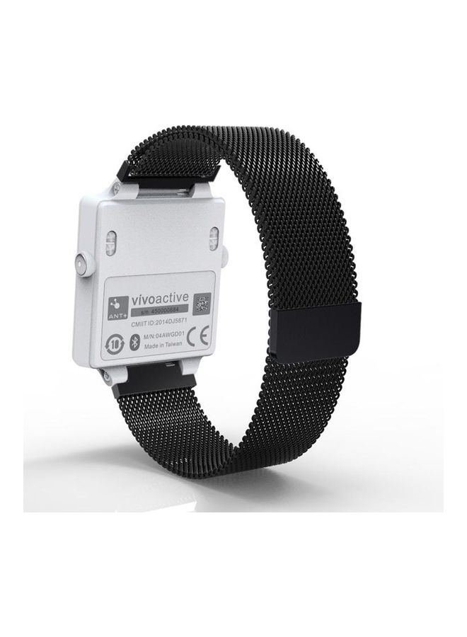 BGM - Milanese Replacement Wrist Strap Watchband For Garmin Vivoactive HR / Approach S2 / S4 Black - Image 1