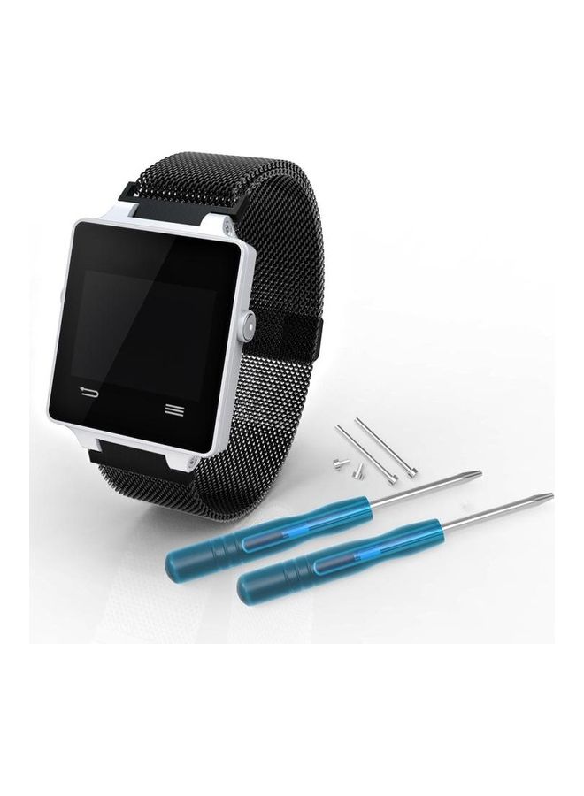 BGM - Milanese Replacement Wrist Strap Watchband For Garmin Vivoactive HR / Approach S2 / S4 Black - Image 1