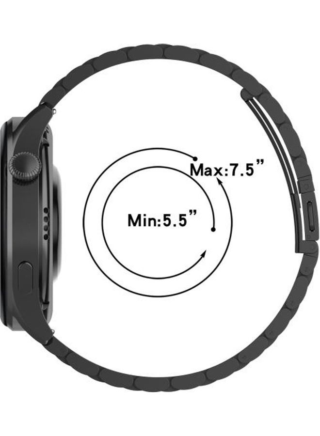 BGM Three-Beads Steel Replacement Strap Watchband For Huawei Watch 3 / 3 Pro 22mm Black - Image 5