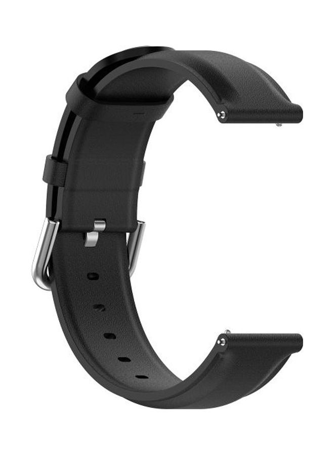 BGM Round Tail Leather Replacement Strap Watchband For Huawei Watch 3 / 3 Pro 22mm Black - Image 3