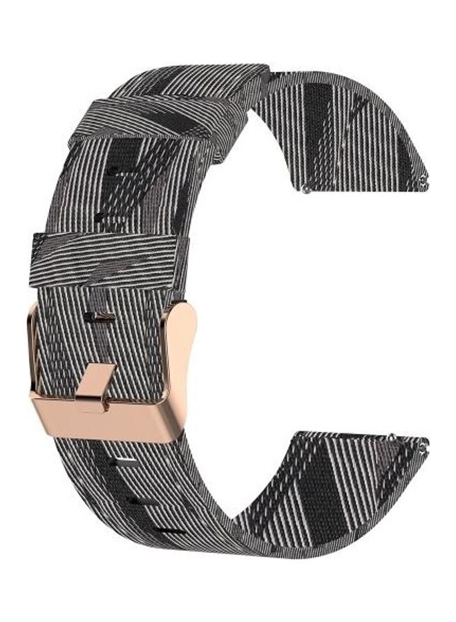 BGM Nylon Watch Strap For Huawei B5 Black/White - Image 3