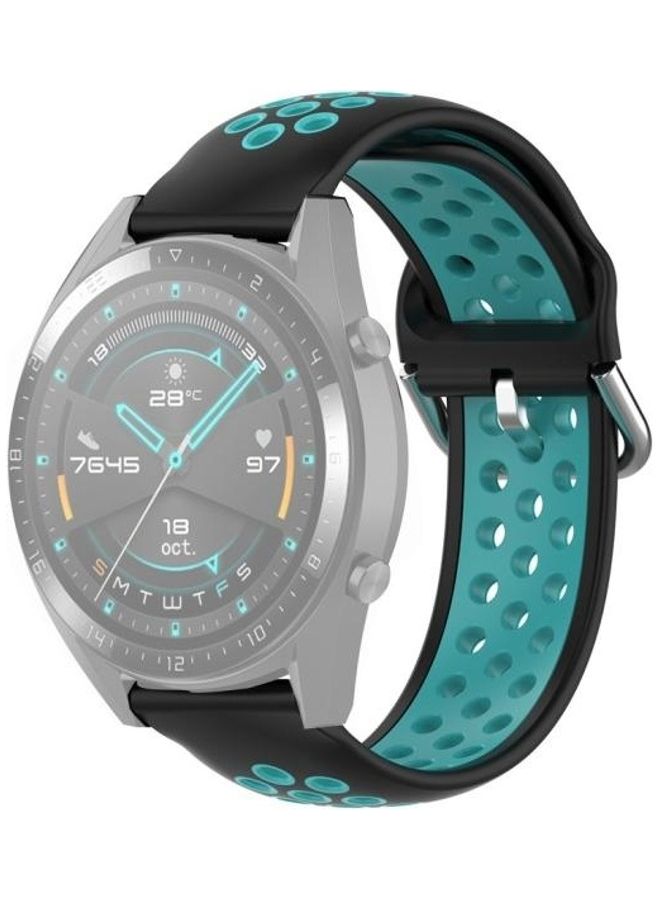 BGM Clasp Sport Wrist Strap Watchband For Huawei Watch GT 46mm/42mm Black/Green - Image 1