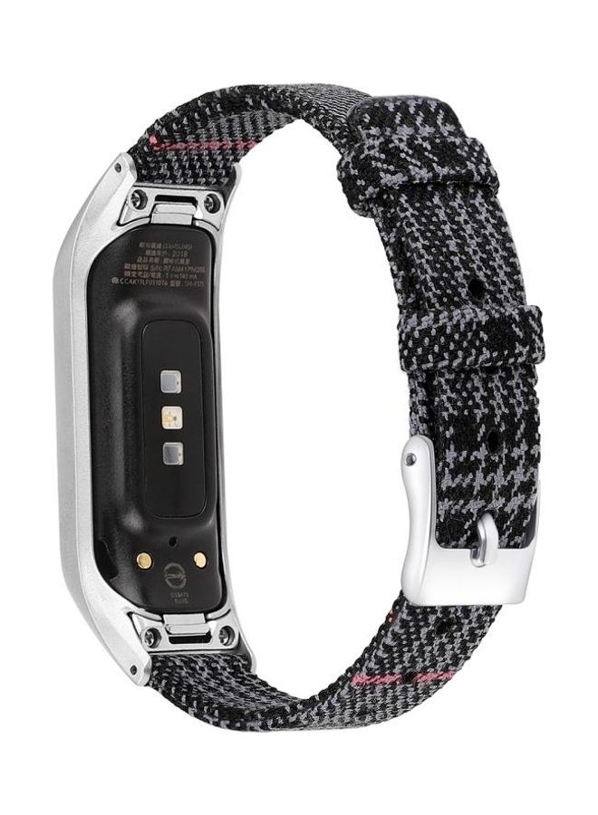BGM Stainless Steel Canvas Strap For Samsung Galaxy Fit Black - Image 1