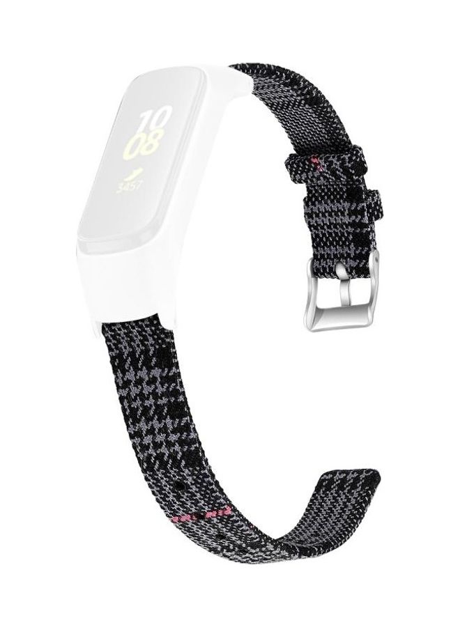 BGM Stainless Steel Canvas Strap For Samsung Galaxy Fit Black - Image 2