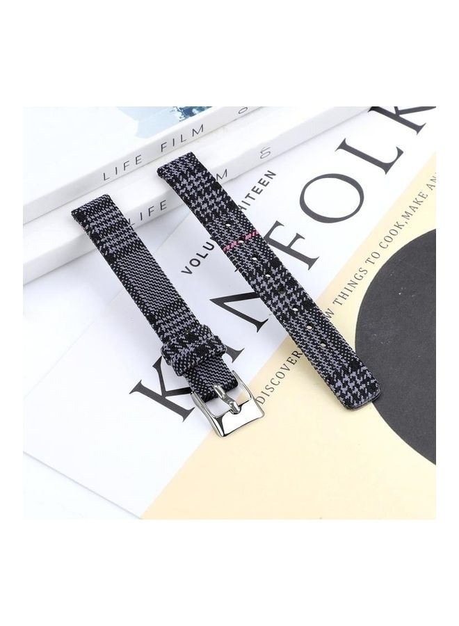 BGM Stainless Steel Canvas Strap For Samsung Galaxy Fit Black - Image 4