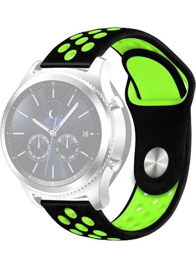 BGM Two-color Silicone Replacement Strap Watchband For Samsung Gear S4 Active 22mm Black - Image 1