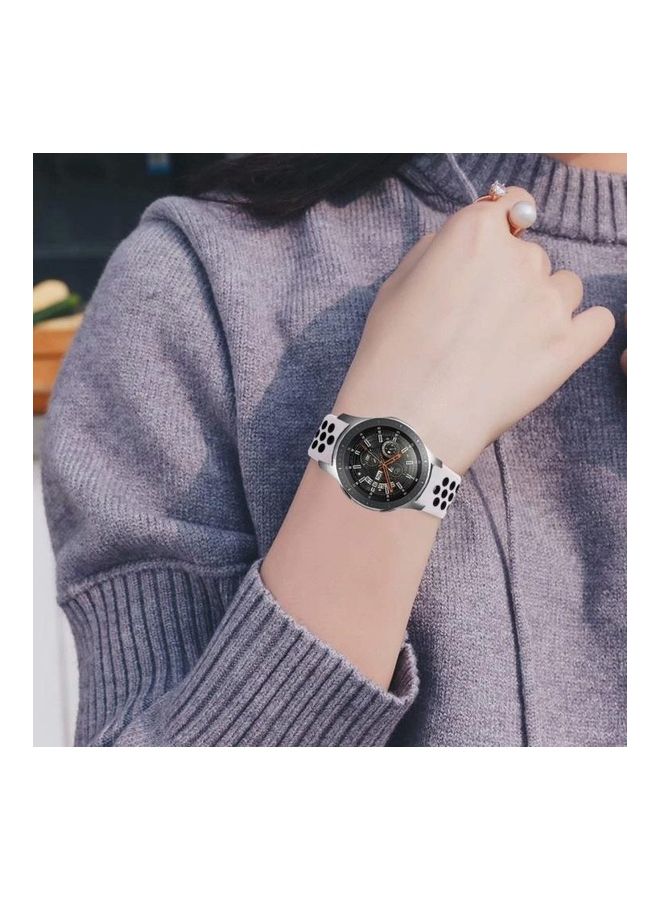 BGM Two-color Silicone Replacement Strap Watchband For Samsung Gear S4 Active 22mm Black - Image 5