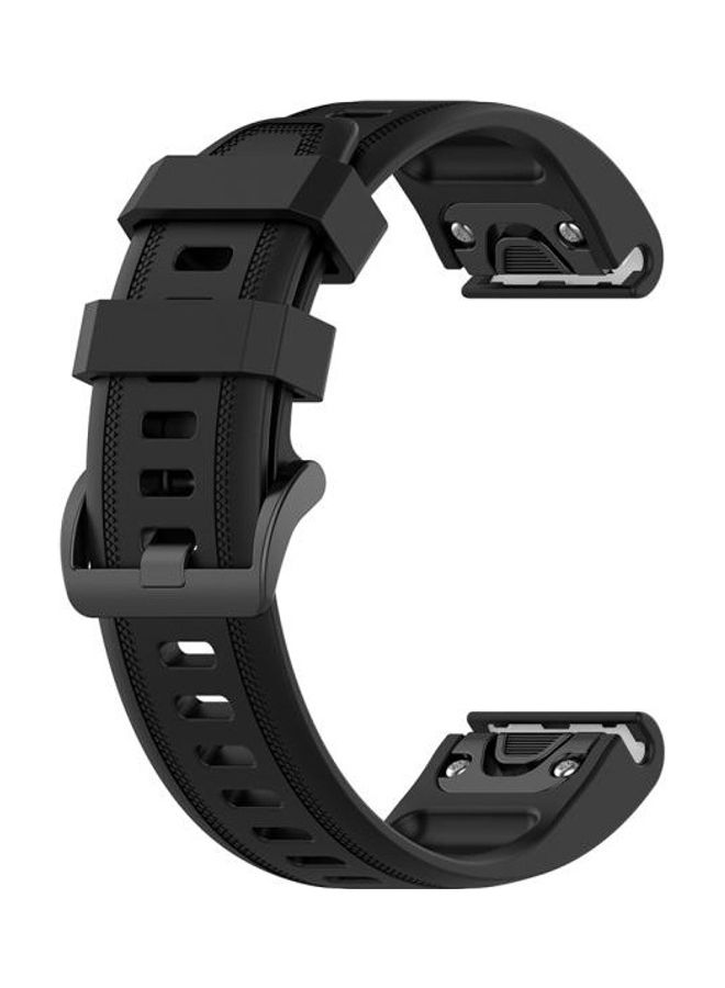 BGM 20mm Quick Release Official Texture Wrist Strap Watchband with Plastic Button For Garmin Fenix 6S Black - Image 3
