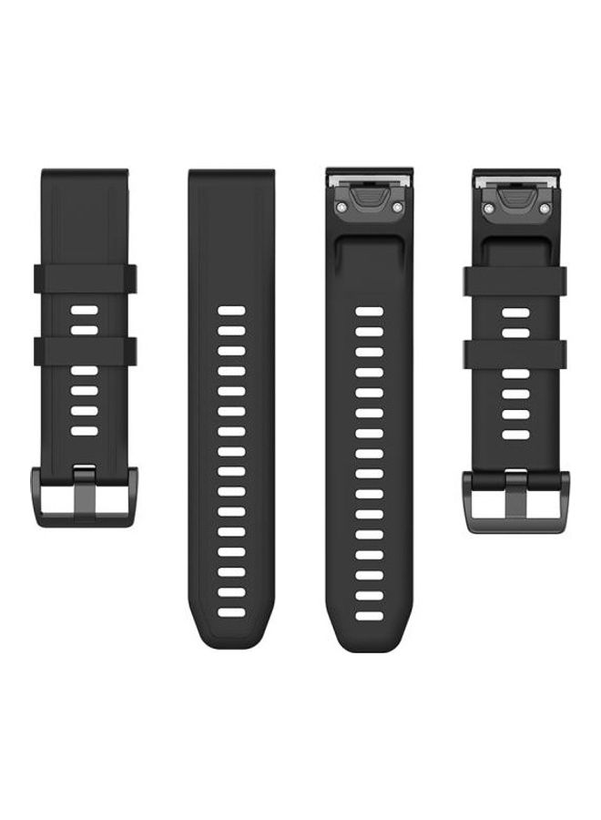 BGM 20mm Quick Release Official Texture Wrist Strap Watchband with Plastic Button For Garmin Fenix 6S Black - Image 5