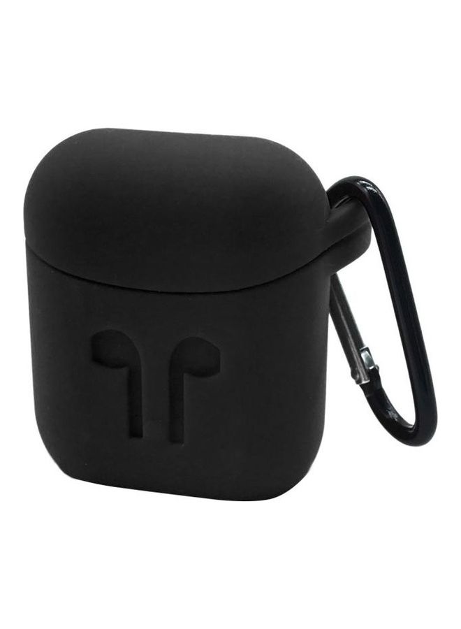 بي جي إم حافظة حماية من السيليكون مضادة للفقدان مزودة بمشبك لسماعات أبل آيربودز 1/2 أسود - Image 1