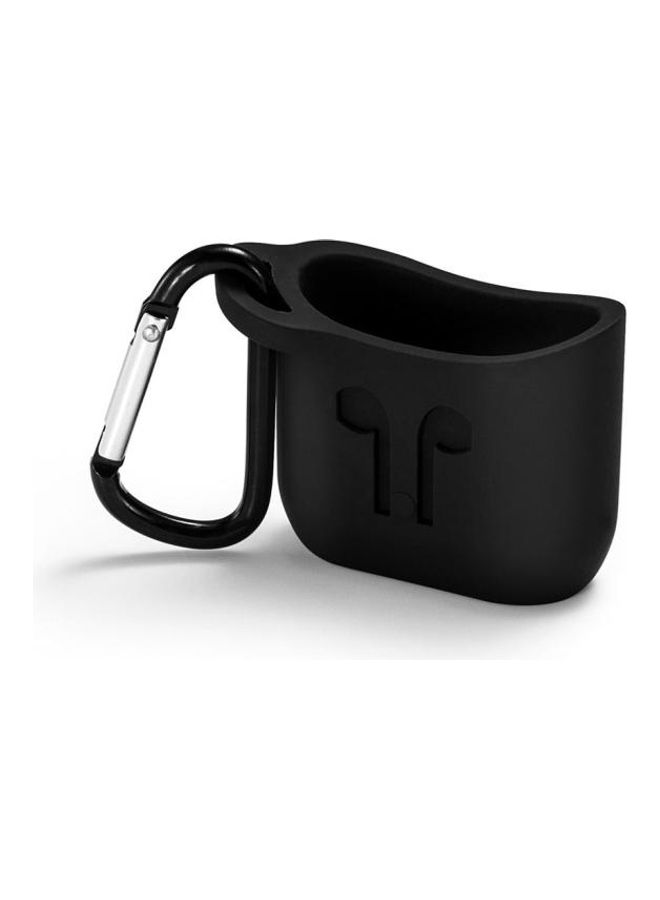 بي جي إم حافظة حماية من السيليكون مضادة للفقدان مزودة بمشبك لسماعات أبل آيربودز 1/2 أسود - Image 2