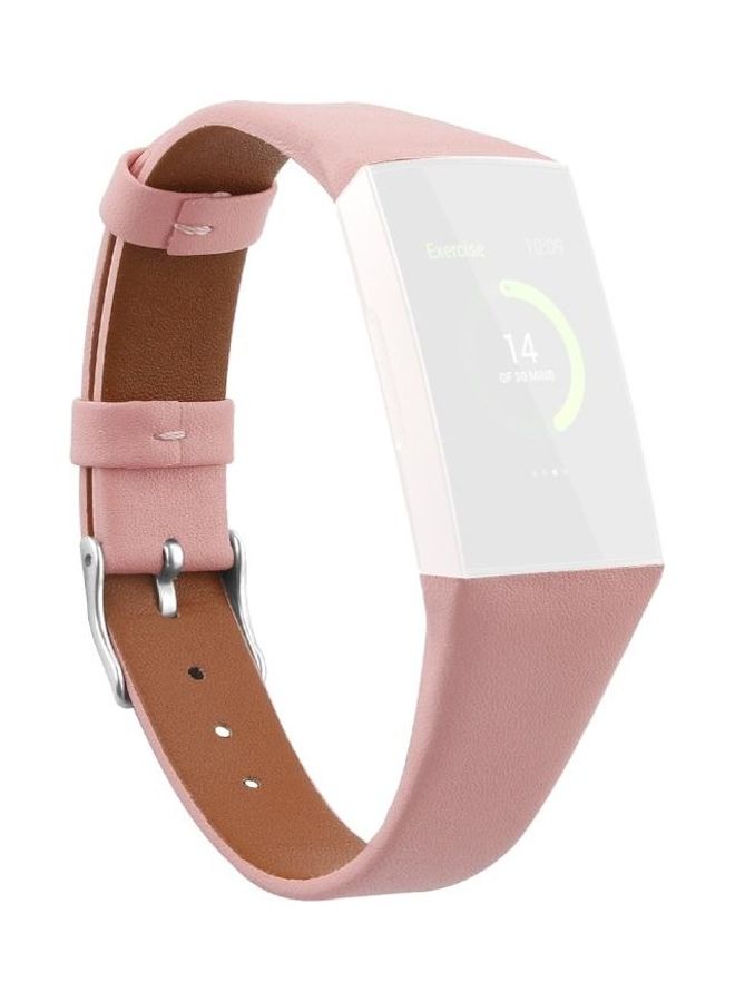 BGM Plastic Leather Strap For Fitbit Charge 3 Pink - Image 2