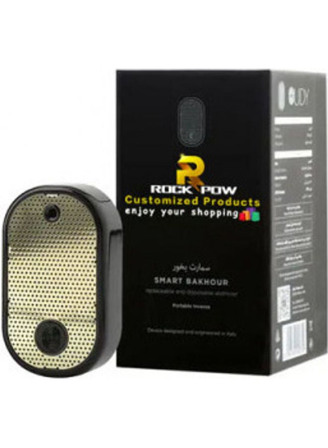 Rock Pow Portable Smart Bakhour Device Black/Golden 8.5 x 8.5cm - Image 2