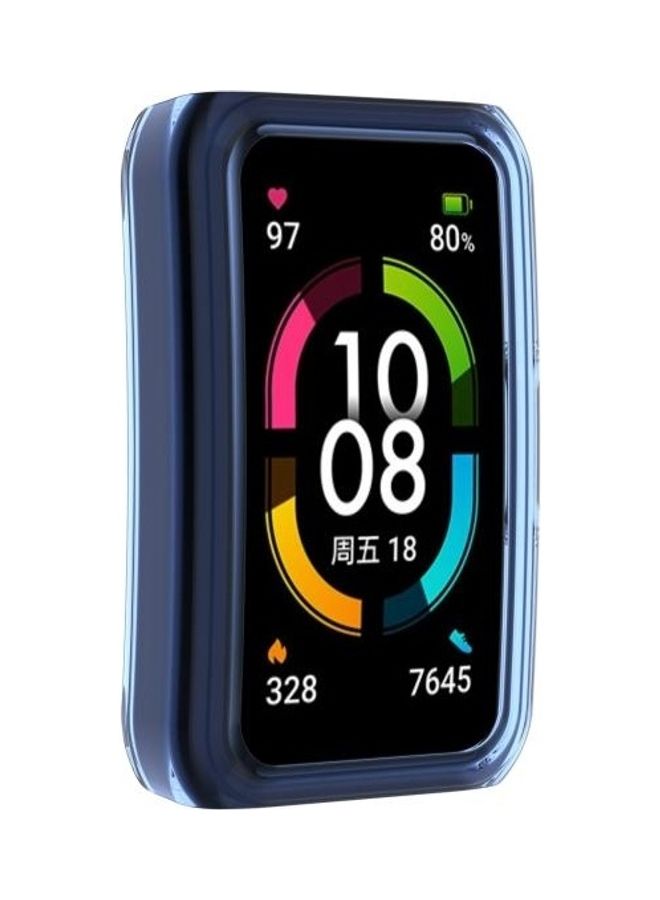 BGM Half Coverage PC Protective Case For Huawei Honor Band 6 Transparent Blue - Image 5