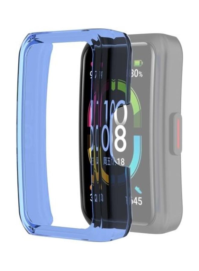 BGM Half Coverage PC Protective Case For Huawei Honor Band 6 Transparent Blue - Image 1