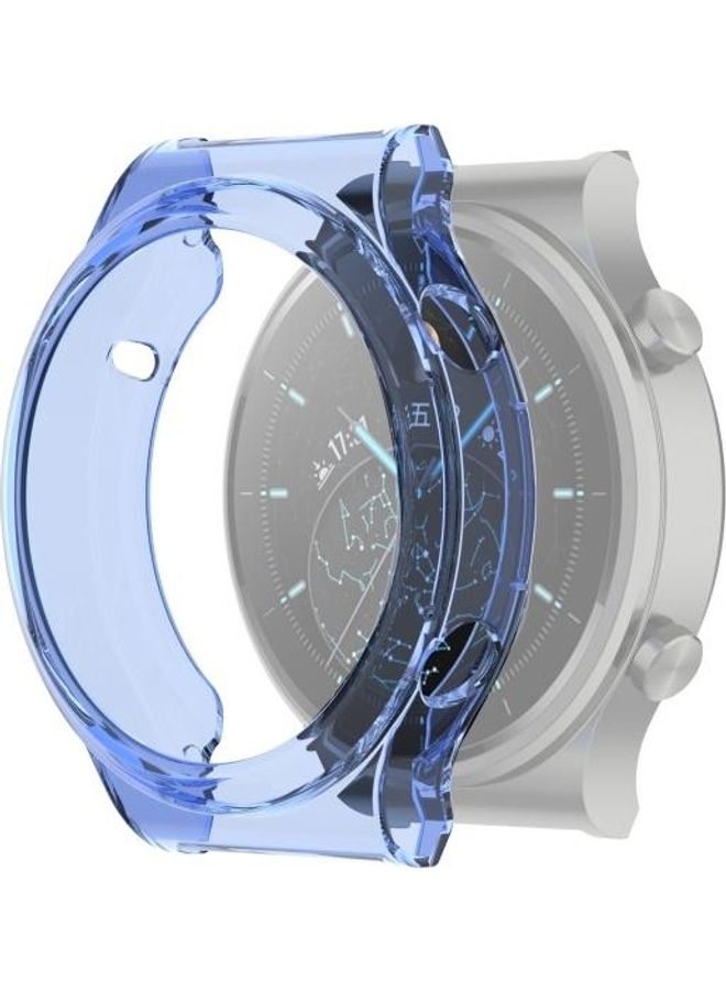 BGM Half Coverage Hollowed TPU Protective Case For Huawei Watch GT 2 Pro/GT 2 Transparent Blue - Image 1