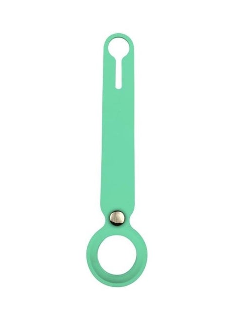 Shockproof Anti-Scratch Silicone Soft Case with Hanging Strap For Apple AirTag Light Green