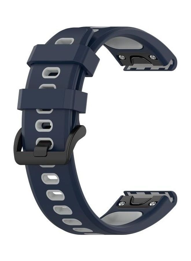 BGM Twon Colour Strap For Garmin Fenix 6 Midnight Blue/Grey - Image 1