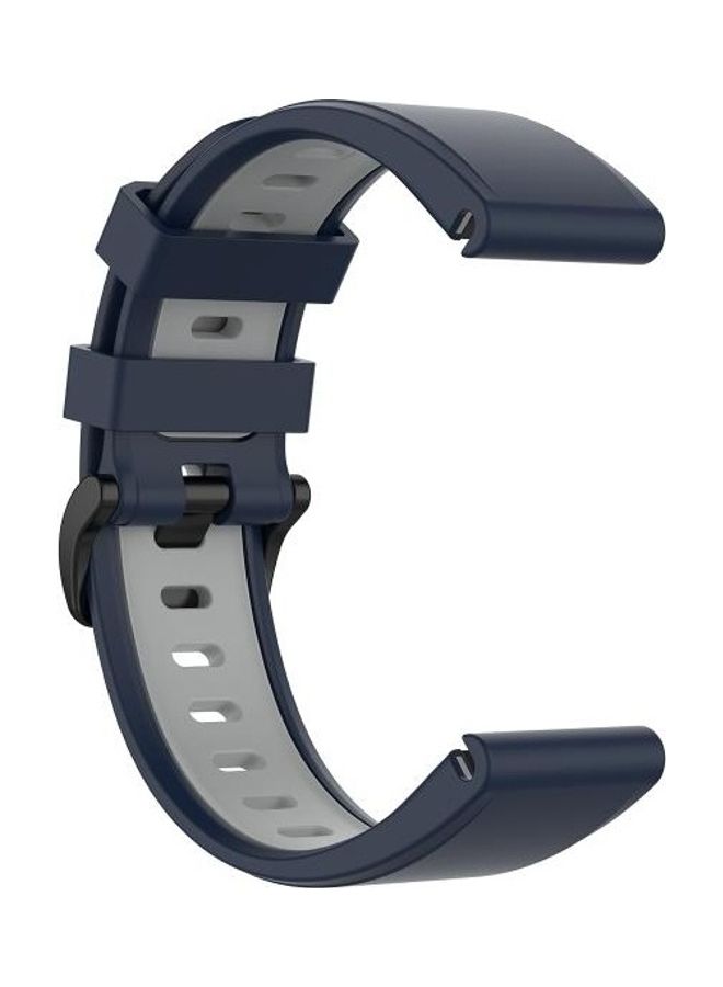 BGM Twon Colour Strap For Garmin Fenix 6 Midnight Blue/Grey - Image 2