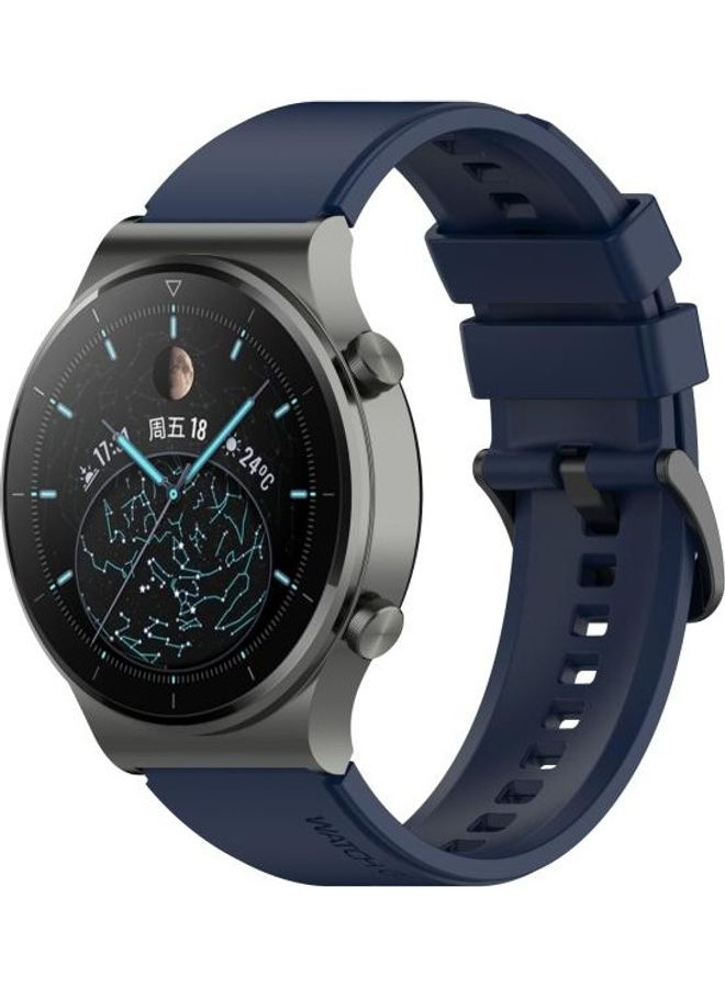 BGM Silicone Replacement Strap Watchband For Huawei Watch GT2 Pro Blue - Image 4